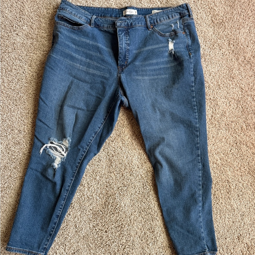 Jessica Simpson Adored High Rise Ankle Distressed Jeans